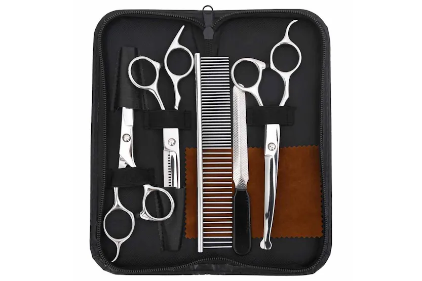 Vidaxl 6 Piece Dog Grooming Scissors Set Stainless Steel Vidaxl 6 Piece Dog Grooming Scissors Set Stainless Steel
