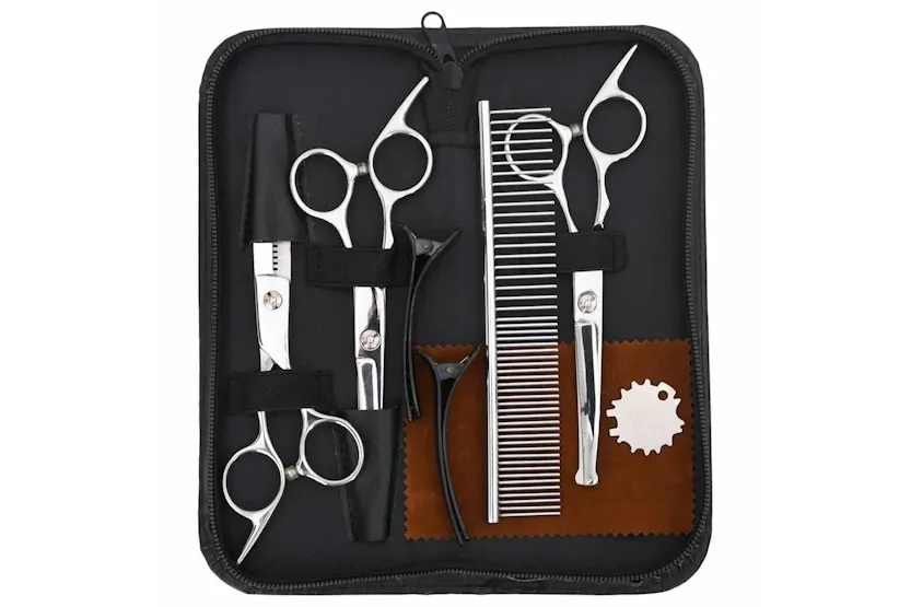 Vidaxl 7 Piece Dog Grooming Scissors Set Stainless Steel Vidaxl 7 Piece Dog Grooming Scissors Set Stainless Steel