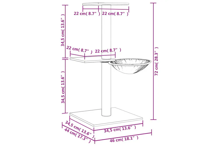 Vidaxl Cat Tree With Sisal Scratching Posts Dark Grey 72 Cm Vidaxl Cat Tree With Sisal Scratching Posts Dark Grey 72 Cm