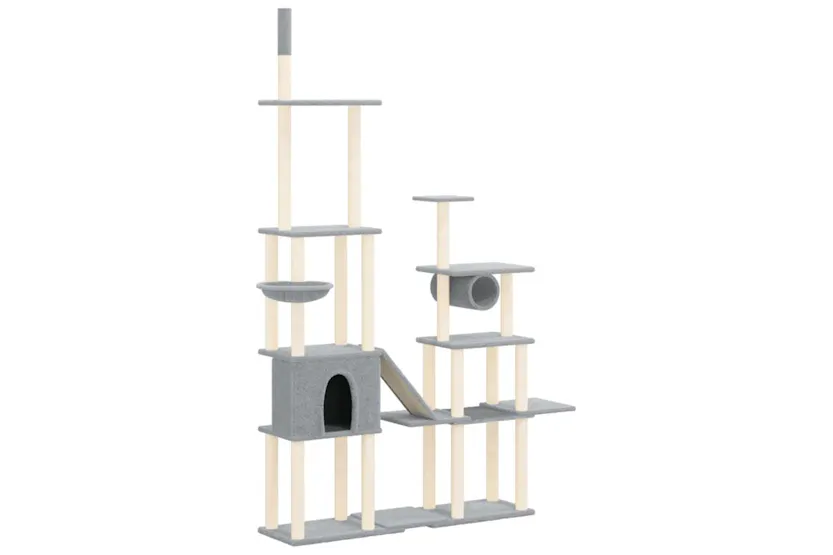 Vidaxl Cat Tree With Sisal Scratching Posts Light Grey 279 Cm Vidaxl Cat Tree With Sisal Scratching Posts Light Grey 279 Cm