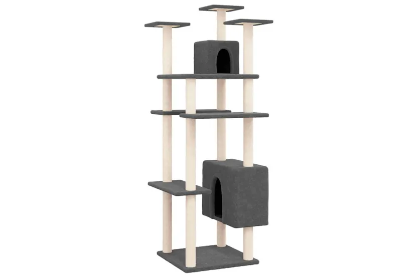 Vidaxl Cat Tree With Sisal Scratching Posts Dark Grey 162 Cm Vidaxl Cat Tree With Sisal Scratching Posts Dark Grey 162 Cm