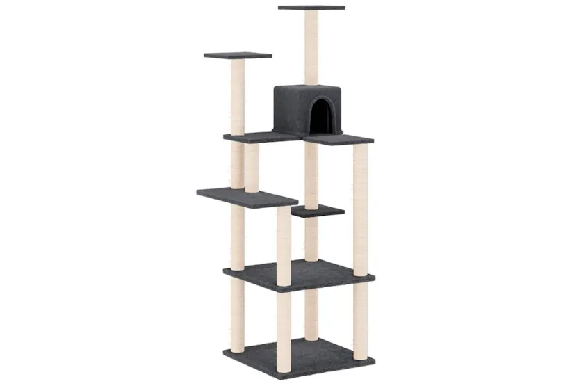 Vidaxl Cat Tree With Sisal Scratching Posts Dark Grey 153 Cm Vidaxl Cat Tree With Sisal Scratching Posts Dark Grey 153 Cm