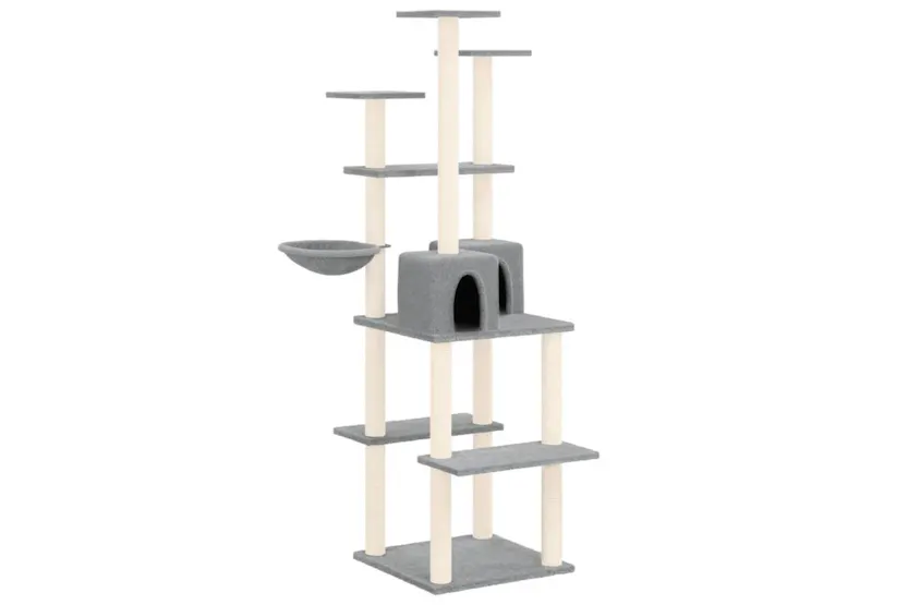 Vidaxl Cat Tree With Sisal Scratching Posts Light Grey 167 Cm Vidaxl Cat Tree With Sisal Scratching Posts Light Grey 167 Cm