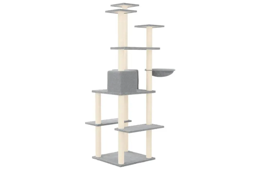 Vidaxl Cat Tree With Sisal Scratching Posts Light Grey 167 Cm Vidaxl Cat Tree With Sisal Scratching Posts Light Grey 167 Cm