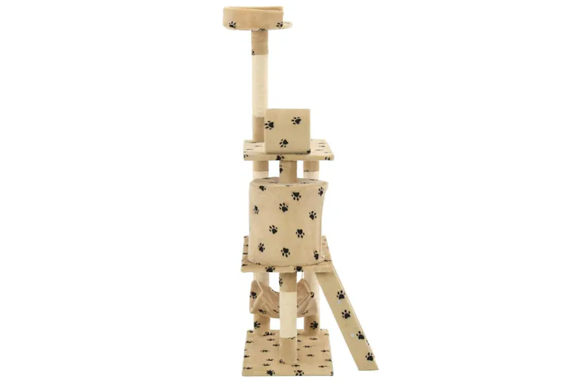 Vidaxl Cat Tree With Sisal Scratching Posts 140 Cm Beige Paw Prints Vidaxl Cat Tree With Sisal Scratching Posts 140 Cm Beige Paw Prints