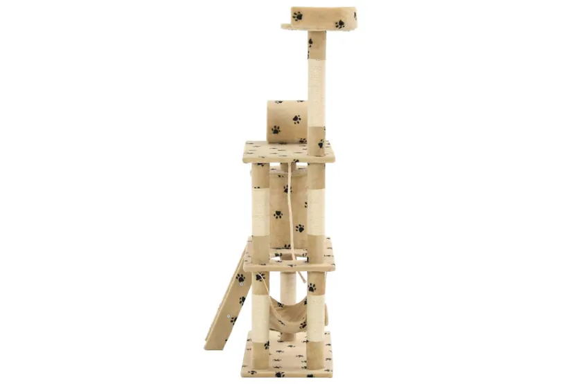Vidaxl Cat Tree With Sisal Scratching Posts 140 Cm Beige Paw Prints Vidaxl Cat Tree With Sisal Scratching Posts 140 Cm Beige Paw Prints
