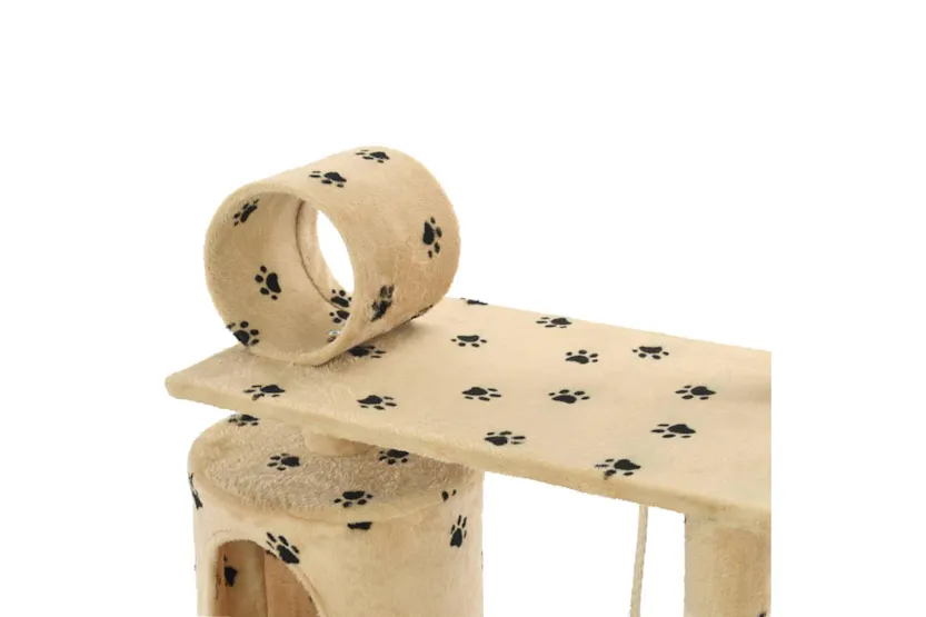 Vidaxl Cat Tree With Sisal Scratching Posts 140 Cm Beige Paw Prints Vidaxl Cat Tree With Sisal Scratching Posts 140 Cm Beige Paw Prints