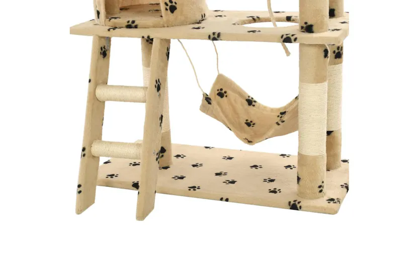 Vidaxl Cat Tree With Sisal Scratching Posts 140 Cm Beige Paw Prints Vidaxl Cat Tree With Sisal Scratching Posts 140 Cm Beige Paw Prints