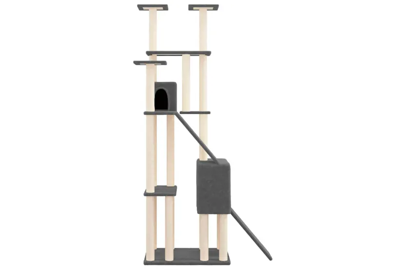 Vidaxl Cat Tree With Sisal Scratching Posts Dark Grey 190 Cm Vidaxl Cat Tree With Sisal Scratching Posts Dark Grey 190 Cm