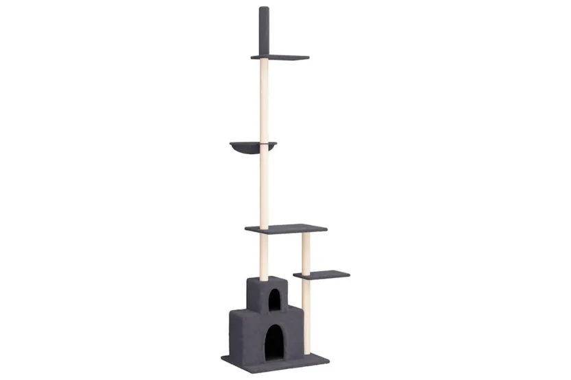 Vidaxl Floor To Ceiling Cat Tree Dark Grey 2505-2765 Cm Vidaxl Floor To Ceiling Cat Tree Dark Grey 2505-2765 Cm