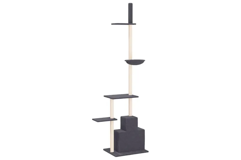 Vidaxl Floor To Ceiling Cat Tree Dark Grey 2505-2765 Cm Vidaxl Floor To Ceiling Cat Tree Dark Grey 2505-2765 Cm