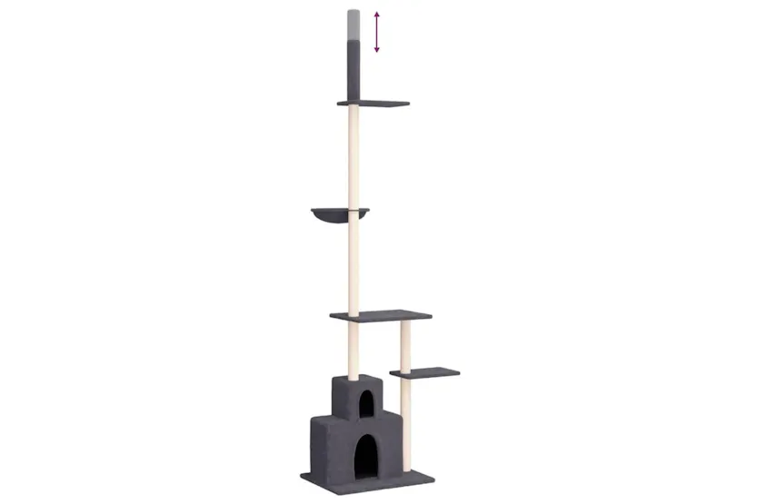 Vidaxl Floor To Ceiling Cat Tree Dark Grey 2505-2765 Cm Vidaxl Floor To Ceiling Cat Tree Dark Grey 2505-2765 Cm
