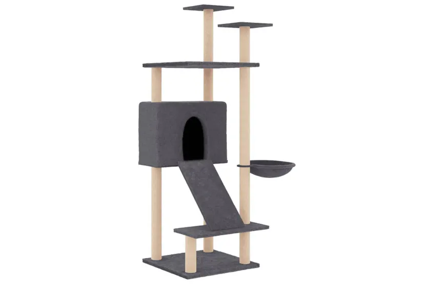 Vidaxl Cat Tree With Sisal Scratching Posts Dark Grey 153 Cm Vidaxl Cat Tree With Sisal Scratching Posts Dark Grey 153 Cm