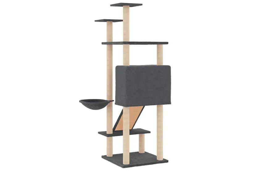 Vidaxl Cat Tree With Sisal Scratching Posts Dark Grey 153 Cm Vidaxl Cat Tree With Sisal Scratching Posts Dark Grey 153 Cm