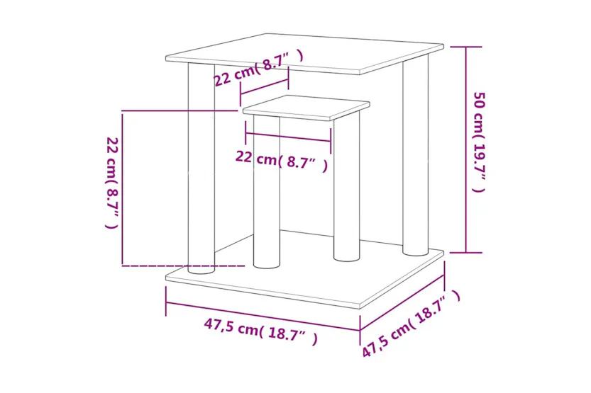 Vidaxl Cat Scratching Posts With Platforms Cream 50 Cm Vidaxl Cat Scratching Posts With Platforms Cream 50 Cm