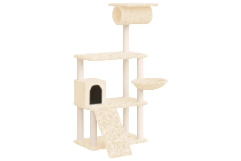 Vidaxl Cat Tree With Sisal Scratching Posts Cream 131 Cm Vidaxl Cat Tree With Sisal Scratching Posts Cream 131 Cm