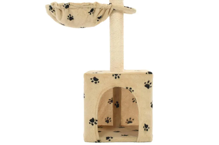 Vidaxl Cat Tree With Sisal Scratching Posts 105 Cm Paw Prints Beige Vidaxl Cat Tree With Sisal Scratching Posts 105 Cm Paw Prints Beige