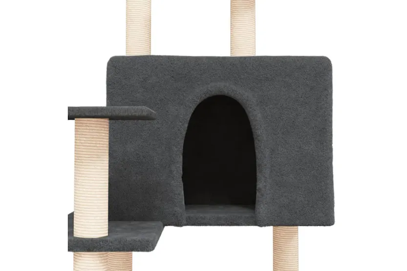 Vidaxl Cat Tree With Sisal Scratching Posts Dark Grey 153 Cm Vidaxl Cat Tree With Sisal Scratching Posts Dark Grey 153 Cm