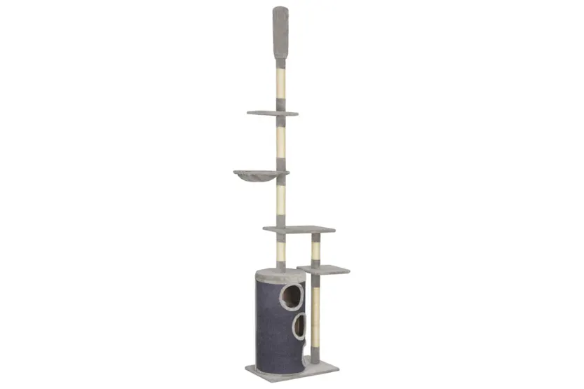 Vidaxl Cat Tree With Sisal Scratching Posts Grey 260 Cm Vidaxl Cat Tree With Sisal Scratching Posts Grey 260 Cm