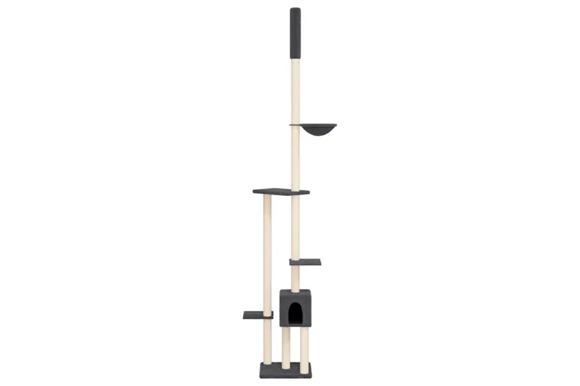 Vidaxl Floor To Ceiling Cat Tree Dark Grey 2585-2845 Cm Vidaxl Floor To Ceiling Cat Tree Dark Grey 2585-2845 Cm