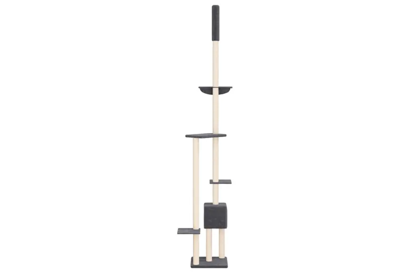 Vidaxl Floor To Ceiling Cat Tree Dark Grey 2585-2845 Cm Vidaxl Floor To Ceiling Cat Tree Dark Grey 2585-2845 Cm