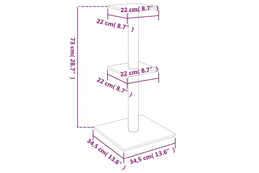 Vidaxl Cat Tree With Sisal Scratching Posts Cream 73 Cm Vidaxl Cat Tree With Sisal Scratching Posts Cream 73 Cm