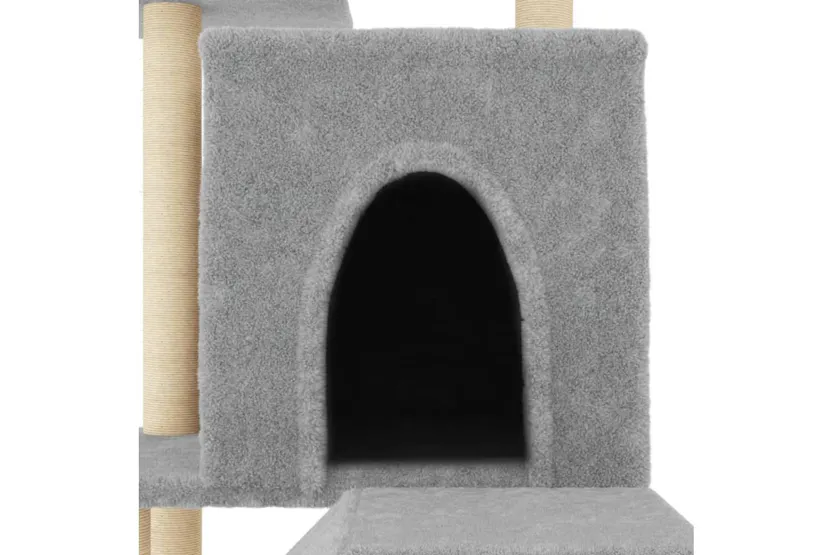 Vidaxl Cat Tree With Sisal Scratching Posts Light Grey 1105 Cm Vidaxl Cat Tree With Sisal Scratching Posts Light Grey 1105 Cm