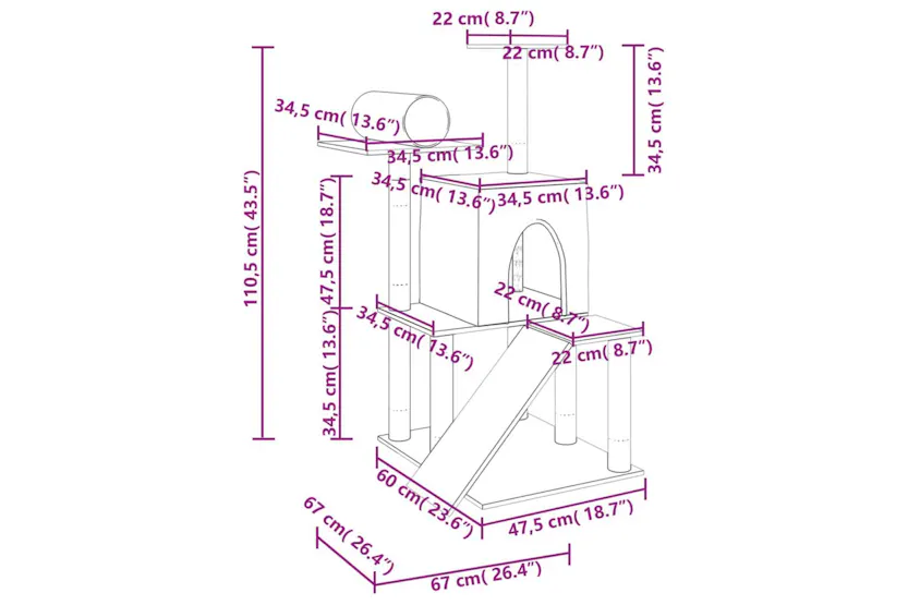 Vidaxl Cat Tree With Sisal Scratching Posts Light Grey 1105 Cm Vidaxl Cat Tree With Sisal Scratching Posts Light Grey 1105 Cm