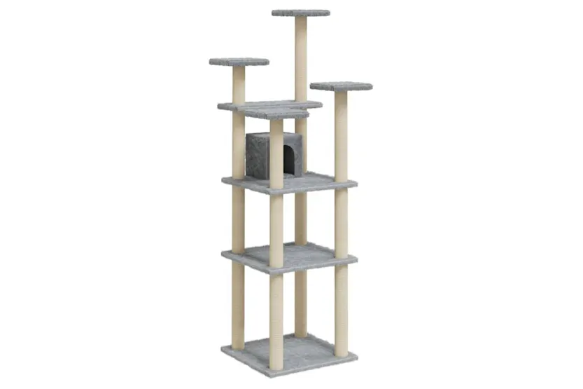 Vidaxl Cat Tree With Sisal Scratching Posts Light Grey 171 Cm Vidaxl Cat Tree With Sisal Scratching Posts Light Grey 171 Cm