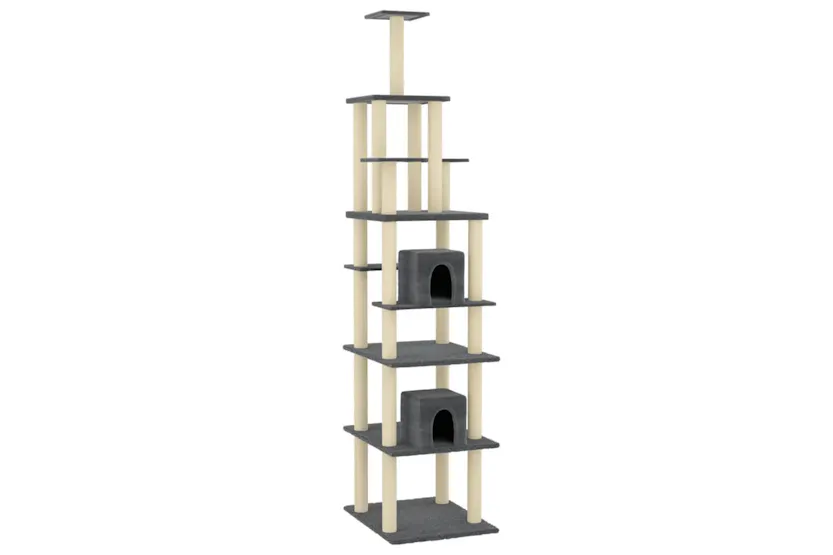Vidaxl Cat Tree With Sisal Scratching Posts Dark Grey 216 Cm Vidaxl Cat Tree With Sisal Scratching Posts Dark Grey 216 Cm