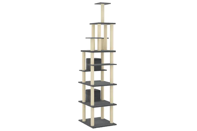 Vidaxl Cat Tree With Sisal Scratching Posts Dark Grey 216 Cm Vidaxl Cat Tree With Sisal Scratching Posts Dark Grey 216 Cm