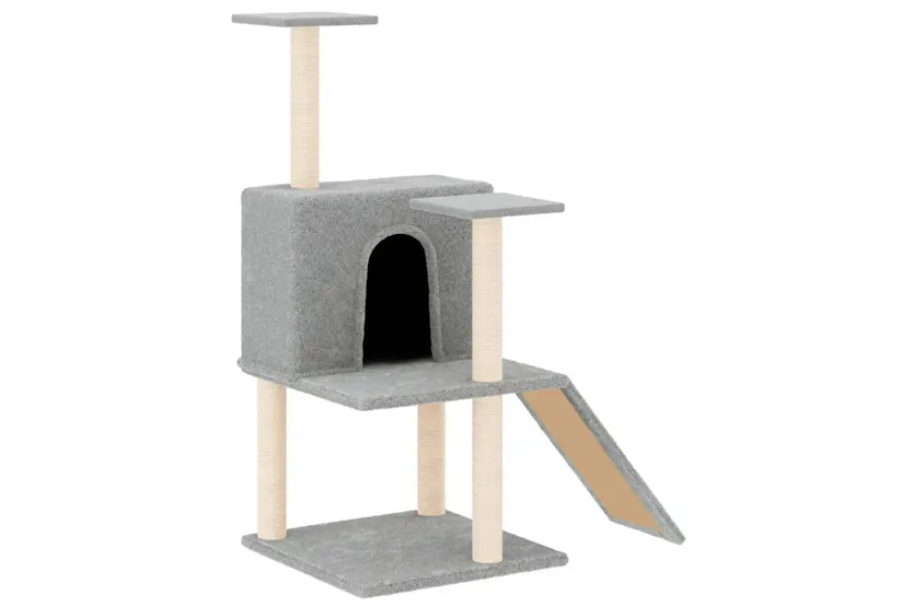 Vidaxl Cat Tree With Sisal Scratching Posts Light Grey 109 Cm Vidaxl Cat Tree With Sisal Scratching Posts Light Grey 109 Cm