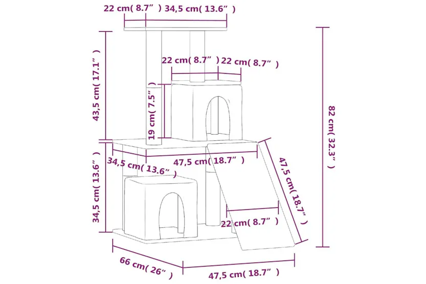 Vidaxl Cat Tree With Sisal Scratching Posts Light Grey 82 Cm Vidaxl Cat Tree With Sisal Scratching Posts Light Grey 82 Cm