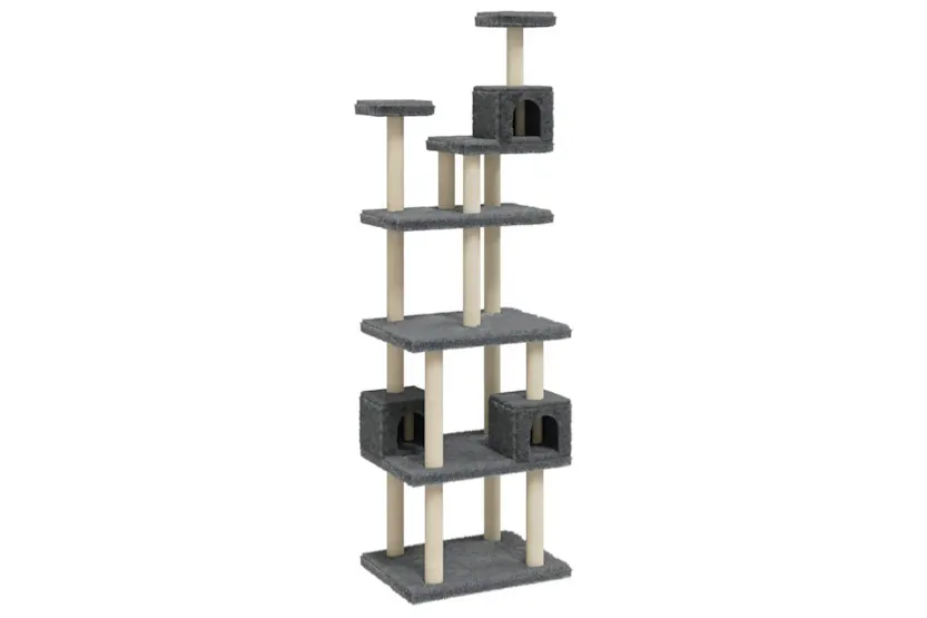 Vidaxl Cat Tree With Sisal Scratching Posts Dark Grey 188 Cm Vidaxl Cat Tree With Sisal Scratching Posts Dark Grey 188 Cm