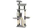 Vidaxl Cat Tree With Sisal Scratching Posts Grey 145 Cm Vidaxl Cat Tree With Sisal Scratching Posts Grey 145 Cm