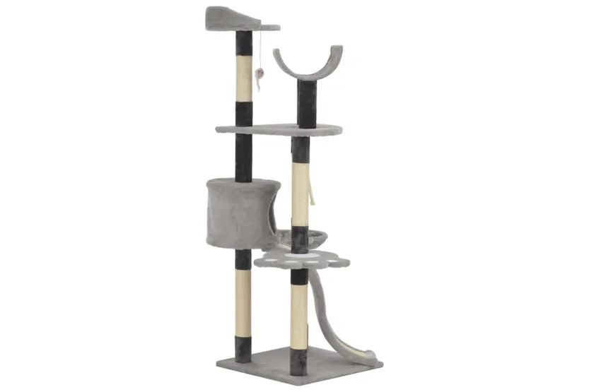 Vidaxl Cat Tree With Sisal Scratching Posts Grey 145 Cm Vidaxl Cat Tree With Sisal Scratching Posts Grey 145 Cm