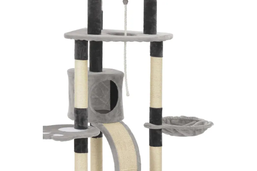 Vidaxl Cat Tree With Sisal Scratching Posts Grey 145 Cm Vidaxl Cat Tree With Sisal Scratching Posts Grey 145 Cm