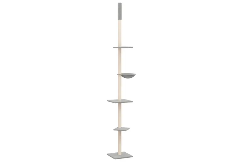 Vidaxl Floor To Ceiling Cat Tree Light Grey 2635-2895 Cm Vidaxl Floor To Ceiling Cat Tree Light Grey 2635-2895 Cm