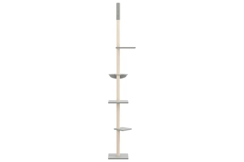 Vidaxl Floor To Ceiling Cat Tree Light Grey 2635-2895 Cm Vidaxl Floor To Ceiling Cat Tree Light Grey 2635-2895 Cm