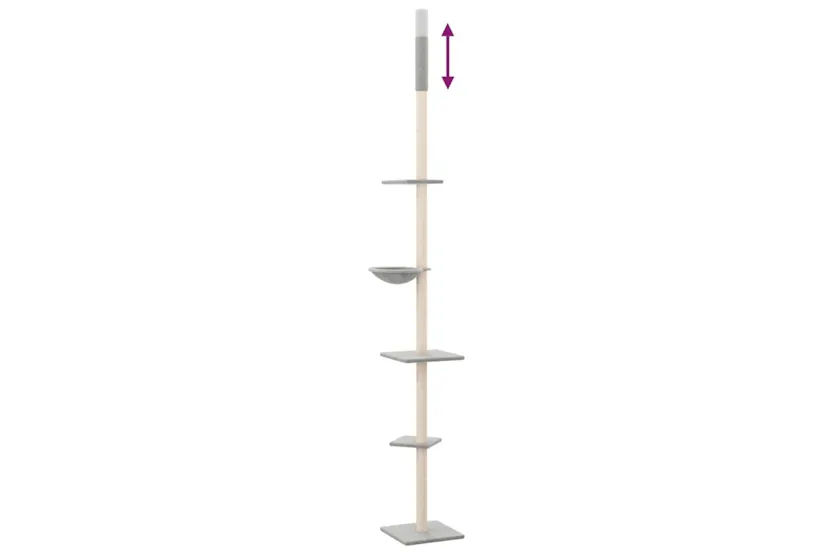 Vidaxl Floor To Ceiling Cat Tree Light Grey 2635-2895 Cm Vidaxl Floor To Ceiling Cat Tree Light Grey 2635-2895 Cm