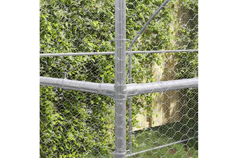 Vidaxl Chicken Cage 2 Pcs Silver 400 X 200 X 200 Cm Steel And Pe Vidaxl Chicken Cage 2 Pcs Silver 400 X 200 X 200 Cm Steel And Pe