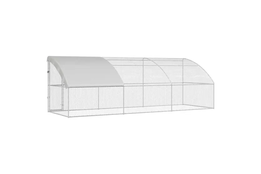 Vidaxl Chicken Cage 3 Pcs Silver 600 X 200 X 200 Cm Steel And Pe Vidaxl Chicken Cage 3 Pcs Silver 600 X 200 X 200 Cm Steel And Pe