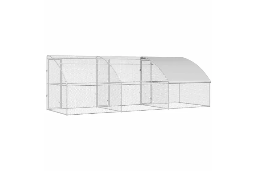 Vidaxl Chicken Cage 3 Pcs Silver 600 X 200 X 200 Cm Steel And Pe Vidaxl Chicken Cage 3 Pcs Silver 600 X 200 X 200 Cm Steel And Pe