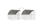 Vidaxl Chicken Cage 3 Pcs Silver 600 X 200 X 200 Cm Steel And Pe Vidaxl Chicken Cage 3 Pcs Silver 600 X 200 X 200 Cm Steel And Pe