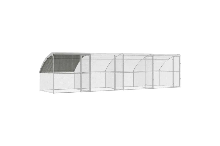 Vidaxl Chicken Cage 4 Pcs Silver 800 X 200 X 200 Cm Steel And Pe Vidaxl Chicken Cage 4 Pcs Silver 800 X 200 X 200 Cm Steel And Pe