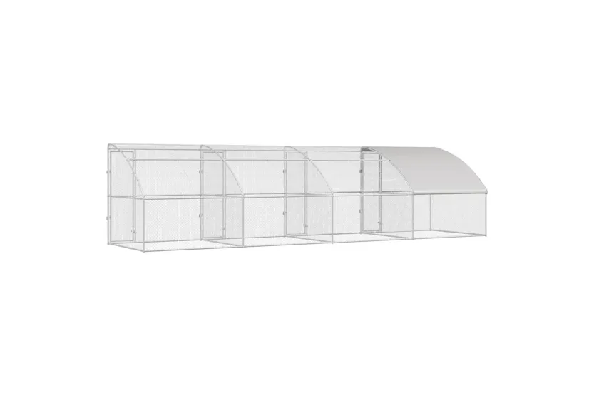 Vidaxl Chicken Cage 4 Pcs Silver 800 X 200 X 200 Cm Steel And Pe Vidaxl Chicken Cage 4 Pcs Silver 800 X 200 X 200 Cm Steel And Pe