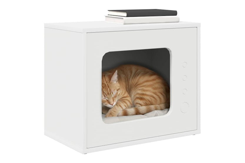 Vidaxl Cat House White 51 X 30 X 42 Cm Engineered Wood Vidaxl Cat House White 51 X 30 X 42 Cm Engineered Wood