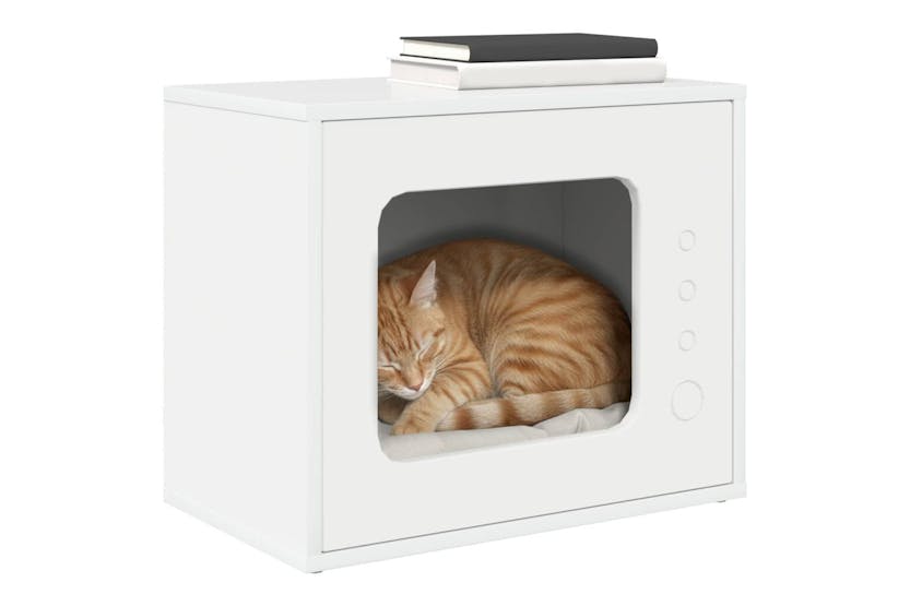 Vidaxl Cat House Gloss White 51 X 30 X 42 Cm Engineered Wood Vidaxl Cat House Gloss White 51 X 30 X 42 Cm Engineered Wood