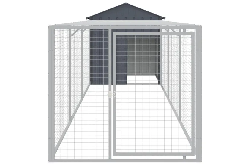 Vidaxl Chicken Cage With Run Anthracite 117x405x123 Cm Galvanised Steel Vidaxl Chicken Cage With Run Anthracite 117x405x123 Cm Galvanised Steel