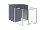 Vidaxl Dog House With Run Anthracite 110x813x110 Cm Galvanised Steel Vidaxl Dog House With Run Anthracite 110x813x110 Cm Galvanised Steel